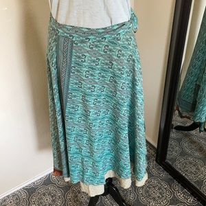 Reversible Recycled Sari Wrap Skirt